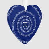 Numbers Spiral for Pi on Navy Blue Ornament (Vorderseite)