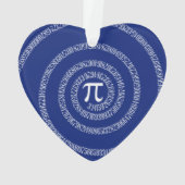 Numbers Spiral for Pi on Navy Blue Ornament (Rückseite)