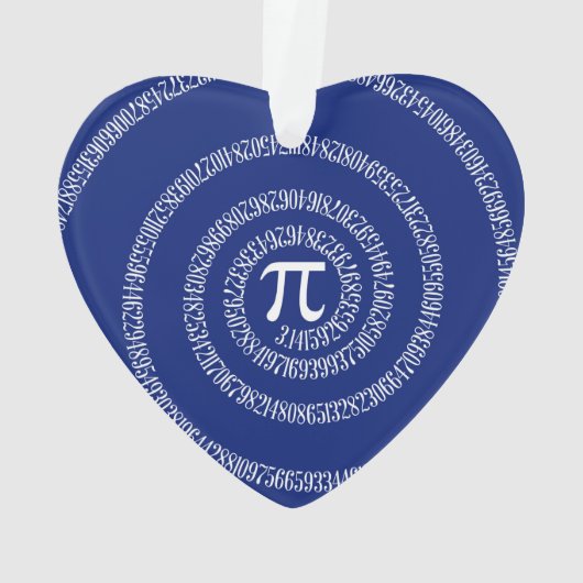 Numbers Spiral for Pi on Navy Blue Ornament (Rückseite)