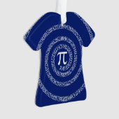 Numbers Spiral for Pi on Navy Blue Ornament (Vorderseite)
