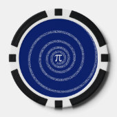 Numbers Spiral for Pi on Navy Blue Pokerchips (Vorderseite)