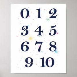 Numbers Stars Poster