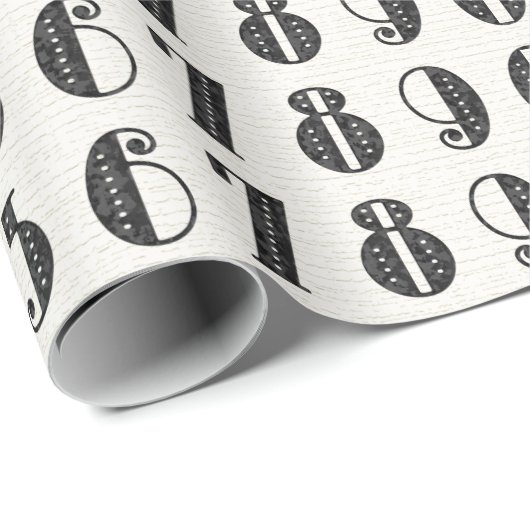 Numbers Typografy Art Gift Wrap Geschenkpapier (Rolleneckpunkt)