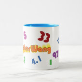 Numberwang-Tasse Zweifarbige Tasse (Mittel)