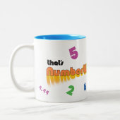 Numberwang-Tasse Zweifarbige Tasse (Links)