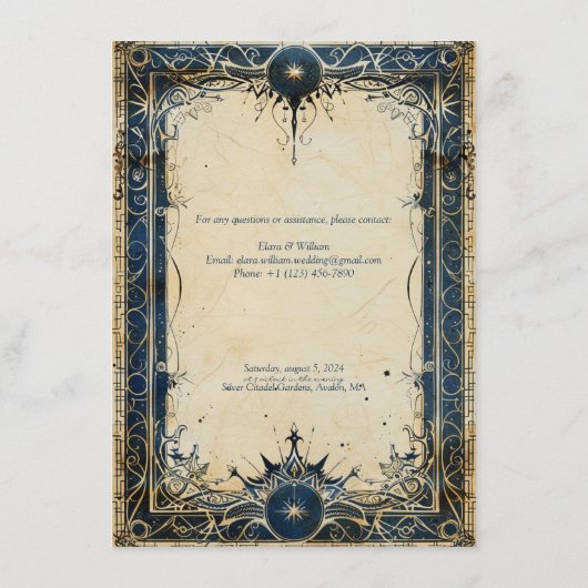 Numenoresche Royal Wedding Enclosure Card Begleitkarte (Rückseite)
