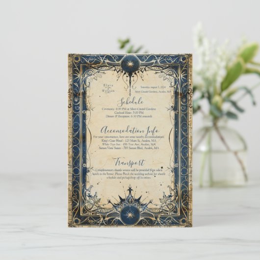 Numenoresche Royal Wedding Enclosure Card Begleitkarte (Stehend Vorderseite)