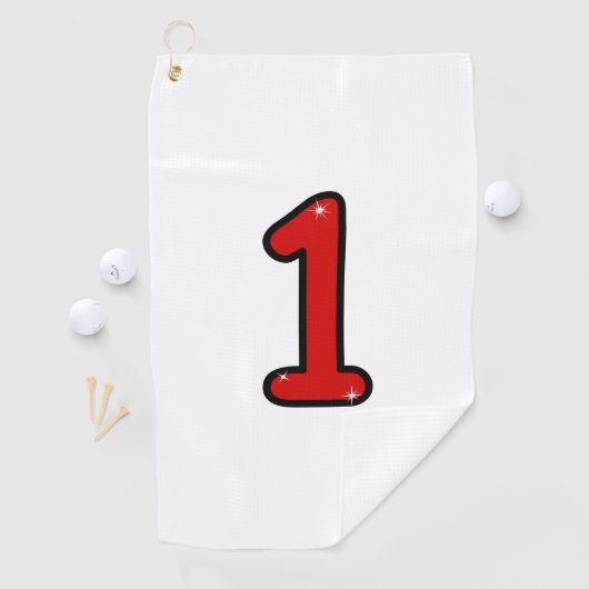 Numeral 1, one, 1 year, number 1, number one, 1 ye golfhandtuch (Insitu)
