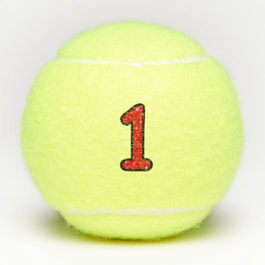 Numeral 1, one, 1 year, number 1, number one tennisbälle (Vorderseite)