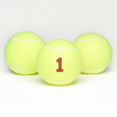 Numeral 1, one, 1 year, number 1, number one tennisbälle (Multi)