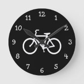 Numerierter Fahrrad-Schwarzweiss-Weg Runde Wanduhr (Vorderseite)