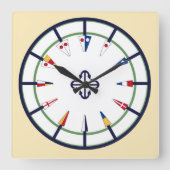 Numerische Pennant-Fahne-Uhr Quadratische Wanduhr (Vorderseite)