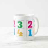 Numerische Reihe 1234 Kaffeetasse (VorderseiteRechts)