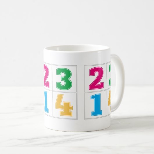 Numerische Reihe 1234 Kaffeetasse (VorderseiteRechts)