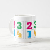 Numerische Reihe 1234 Kaffeetasse (Vorderseite Links)
