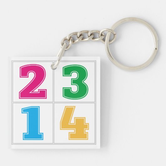 Numerische Reihe 1234 Schlüsselanhänger (Rückseite)