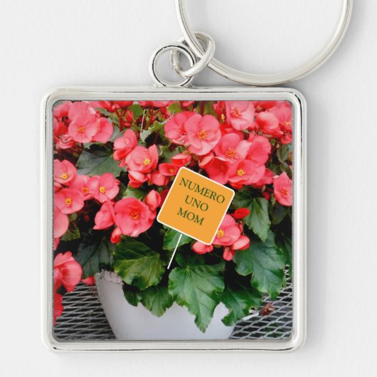 "NUMERO UNO MAMA" /MOTHER'S DAY FLORAL KEY RING SCHLÜSSELANHÄNGER (Vorne)