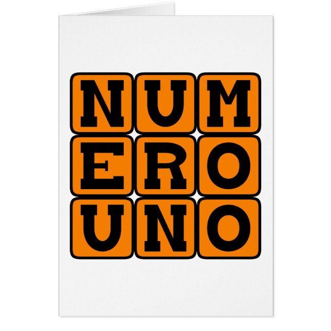 Numero Uno, Nummer Eins auf Spanisch (Vorne)