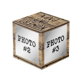 Numero Uno Papa in rustikalen holzGerahmten Fotos Würfel (Rückseite Schrägansicht)