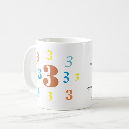 Numerologie 3 Tasse (Vorderseite Links)