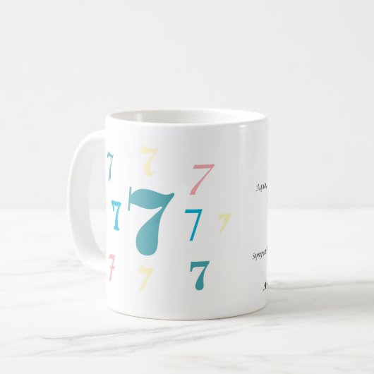 Numerologie 7 Tasse (Vorderseite Links)