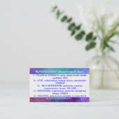 Numerology-Bedeutungen/Farbdiagramm Visitenkarte (Stehend Vorderseite)