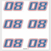 Nummer 08 aufkleber (Blatt)