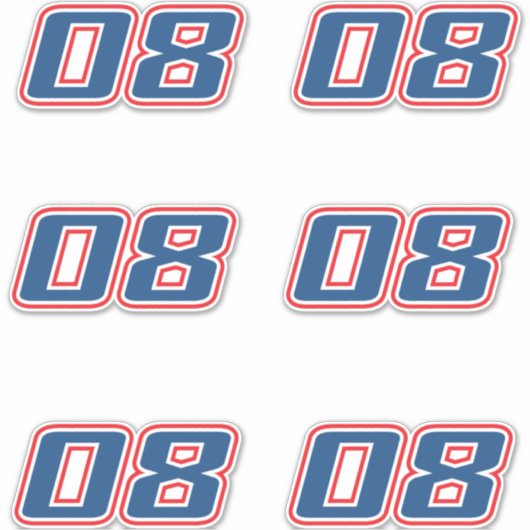 Nummer 08 aufkleber (Vorderseite)