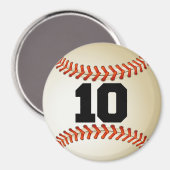Nummer 10 Baseball Magnet (Vorderseite/Rückseite)