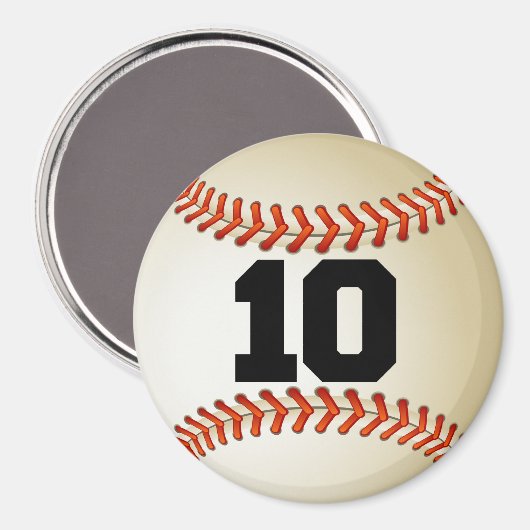 Nummer 10 Baseball Magnet (Vorderseite/Rückseite)