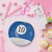 Nummer 10 Billardball Pappteller (Party)