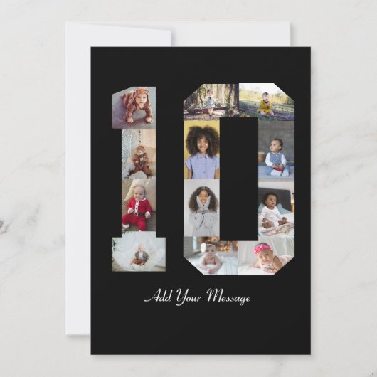 Nummer 10 FotoCollage Ankündigung (Vorderseite)