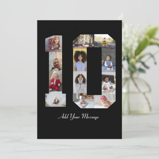 Nummer 10 FotoCollage Ankündigung (Stehend Vorderseite)