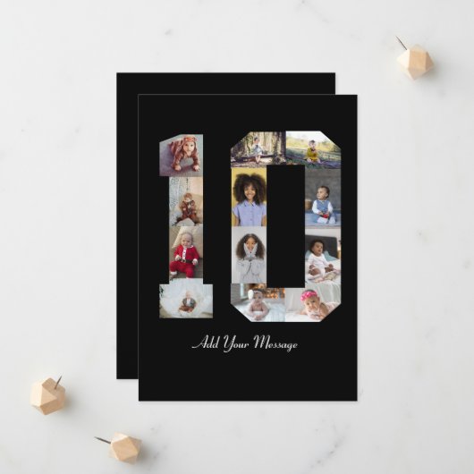 Nummer 10 FotoCollage Ankündigung (Vorderseite/Rückseite Beispiel)