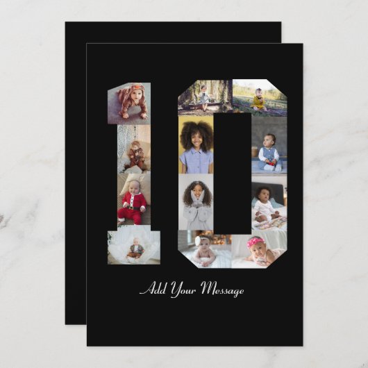 Nummer 10 FotoCollage Ankündigung (Vorne/Hinten)