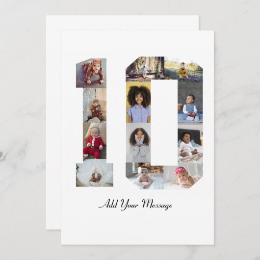 Nummer 10 FotoCollage Ankündigung (Vorne/Hinten)