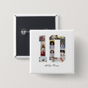Nummer 10 FotoCollage Button