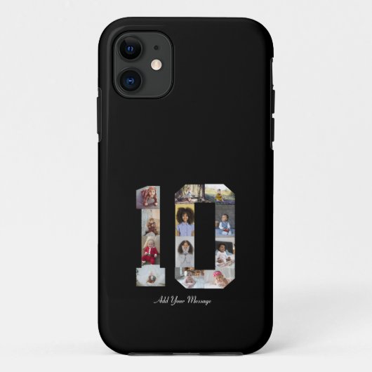 Nummer 10 FotoCollage Case-Mate iPhone Hülle (Rückseite)