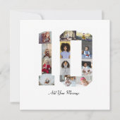 Nummer 10 FotoCollage Dankeskarte (Vorderseite)