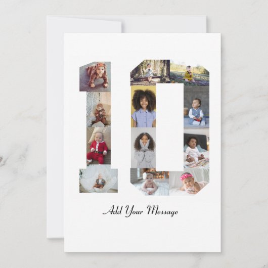 Nummer 10 FotoCollage Feiertagskarte (Vorderseite)