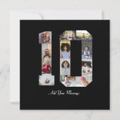 Nummer 10 FotoCollage Feiertagskarte (Vorderseite)