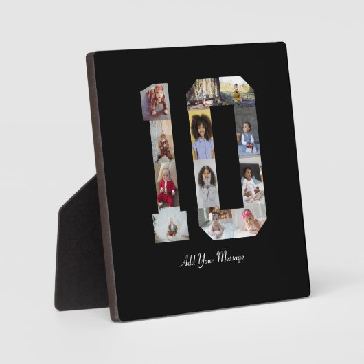 Nummer 10 FotoCollage Fotoplatte (Vorderseite)