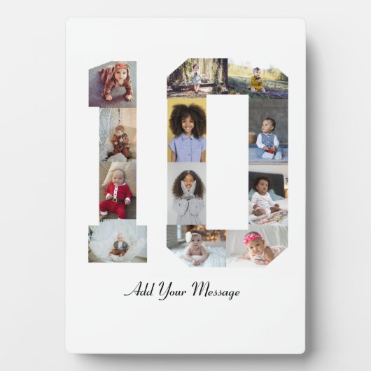 Nummer 10 FotoCollage Fotoplatte (Vorderseite)