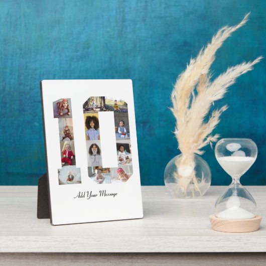 Nummer 10 FotoCollage Fotoplatte (Seite)