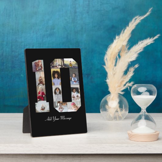 Nummer 10 FotoCollage Fotoplatte (Seite)