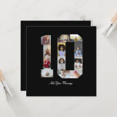 Nummer 10 FotoCollage Karte (Vorderseite/Rückseite Beispiel)