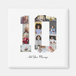 Nummer 10 FotoCollage Magnet