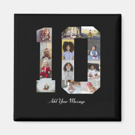 Nummer 10 FotoCollage Magnet