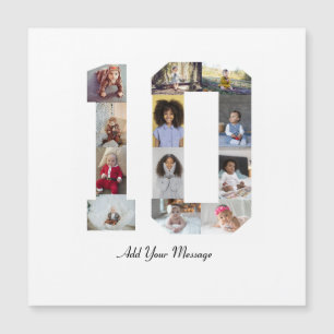 Nummer 10 Fotocollage Magnetkarte