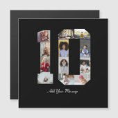 Nummer 10 FotoCollage Magnetkarte (Vorne/Hinten)